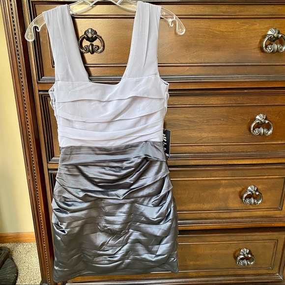 Express Pintucked Surplice Mini Dress | 6 - Picture 6 of 7